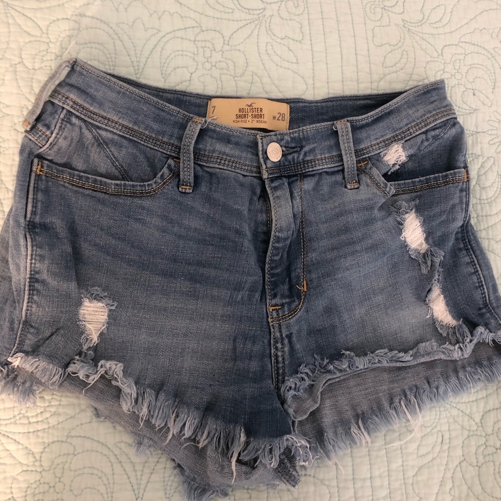 Hollister ripped jean shorts